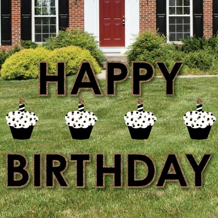Adult Happy Birthday  Gold Yard  Sign Outdoor  Lawn  