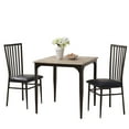 thumbnail image 5 of Kings Brand Furniture - 30" Square Dining Table, Heavy Duty Metal Frame with Wood Top, Walnut/Black, 5 of 6