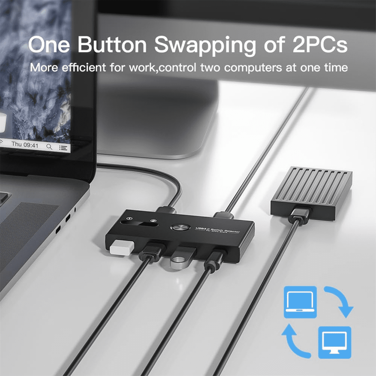 Upgrade TYPE C+USB3.0 Switch 2 in 4 Out Printer Sharer Keyboard and Mouse/Scanner USB C KVM SWITCH New