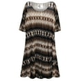 thumbnail image 1 of Plus size 4x Petite Womens Short Sleeve Geo Sand Dune Print Tunic Tops Casual Loose Fitting Flowy Shirts Blouses, 1 of 4