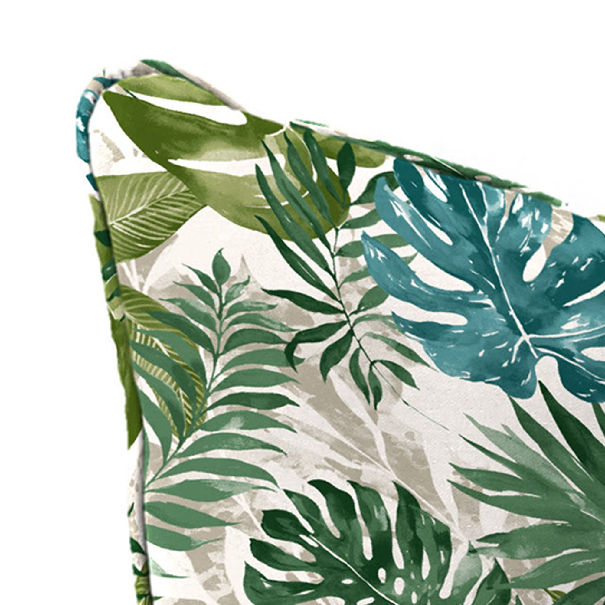 Jordan Manufacturing 46.5" x 24" Piermont Palm Multicolor Leaves Rectangular Outdoor Deep Seat Chair Cushion Set with Welt