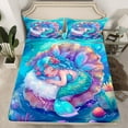 thumbnail image 2 of Homewish Cute Cartoon Mermaid Twin Sheet Sets,Oceean Animal Twin Fitted Sheet,Watercolor Sealife Coral Flat Sheet For Girls,Breathable Home Decor,3pcs, 2 of 7
