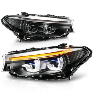  Spec-D Tuning Chrome Housing Clear Lens Projector Headlights  W/Bmw LED Srl Strips Compatible with 2006-2008 Audi A4 All, Left + Right  Pair Headlamps Assembly : Automotive