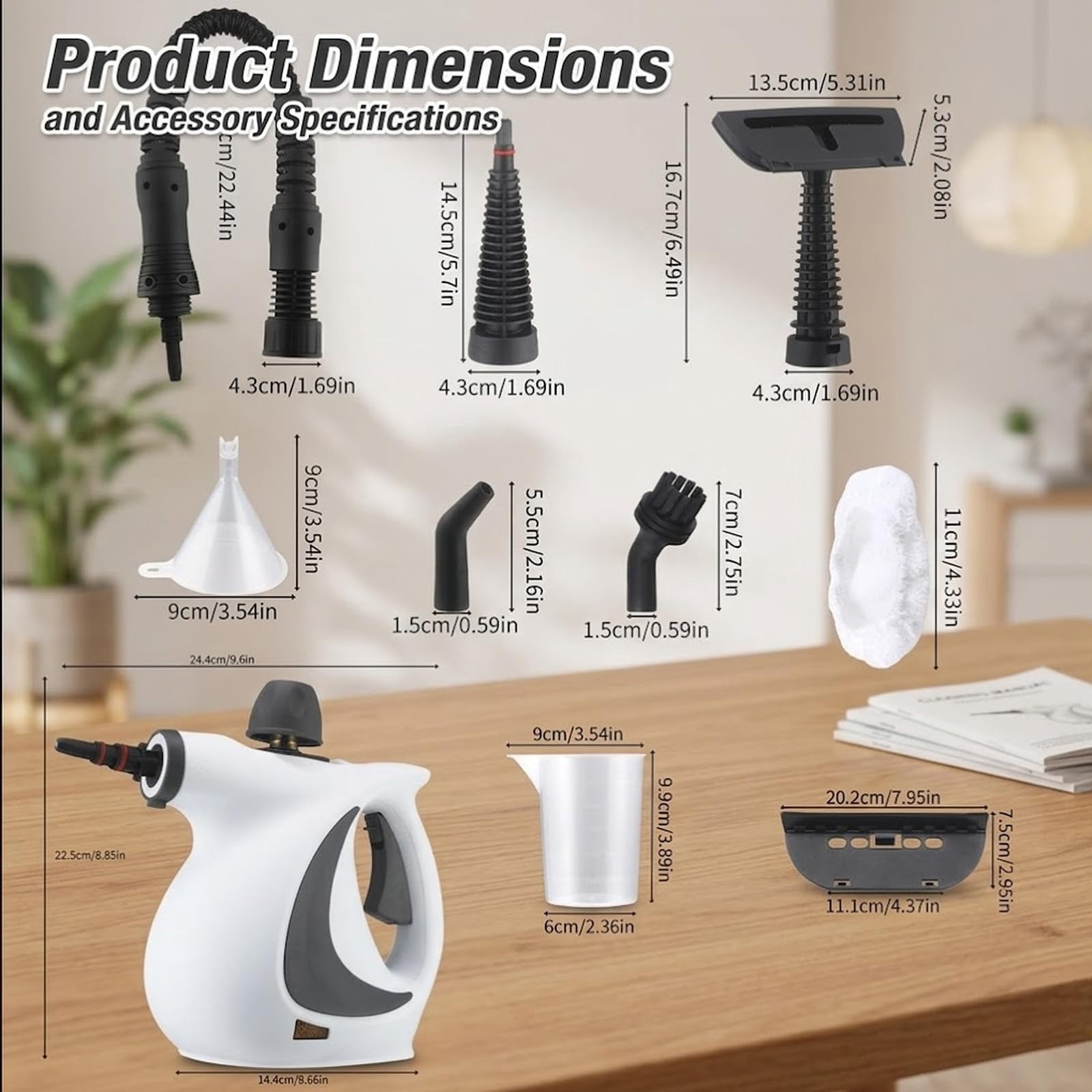 Vapelle Steam Cleaner, Vapelle Puresteam Pro, Portable Steam Cleaner with 12PCS Accessories, Multi-purpose Steamer for Home Use, Cleaning Floor, Kitchen