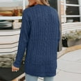 thumbnail image 6 of Lovskoo Cardigan Sweaters for Women Fashion Winter Solid Color Casual Long Sleeved Knitted Sweater Jacket Front Botton Cardigan Top Dark Blue XL, 6 of 8