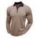 thumbnail image 1 of pstuiky camisa de manga larga para hombre, Camiseta de manga larga con cuello alto y cremallera para hombre, blusa lisa con cuello vuelto y manga larga Tops casuales para hombres l, 1 of 8