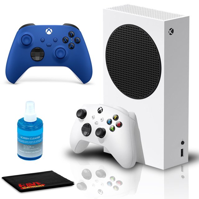 Microsoft Consola de Juegos Xbox Series S con Controlador Inalámbrico Xbox Core (2020, Azul Shock) y Kit de Limpieza 6Ave