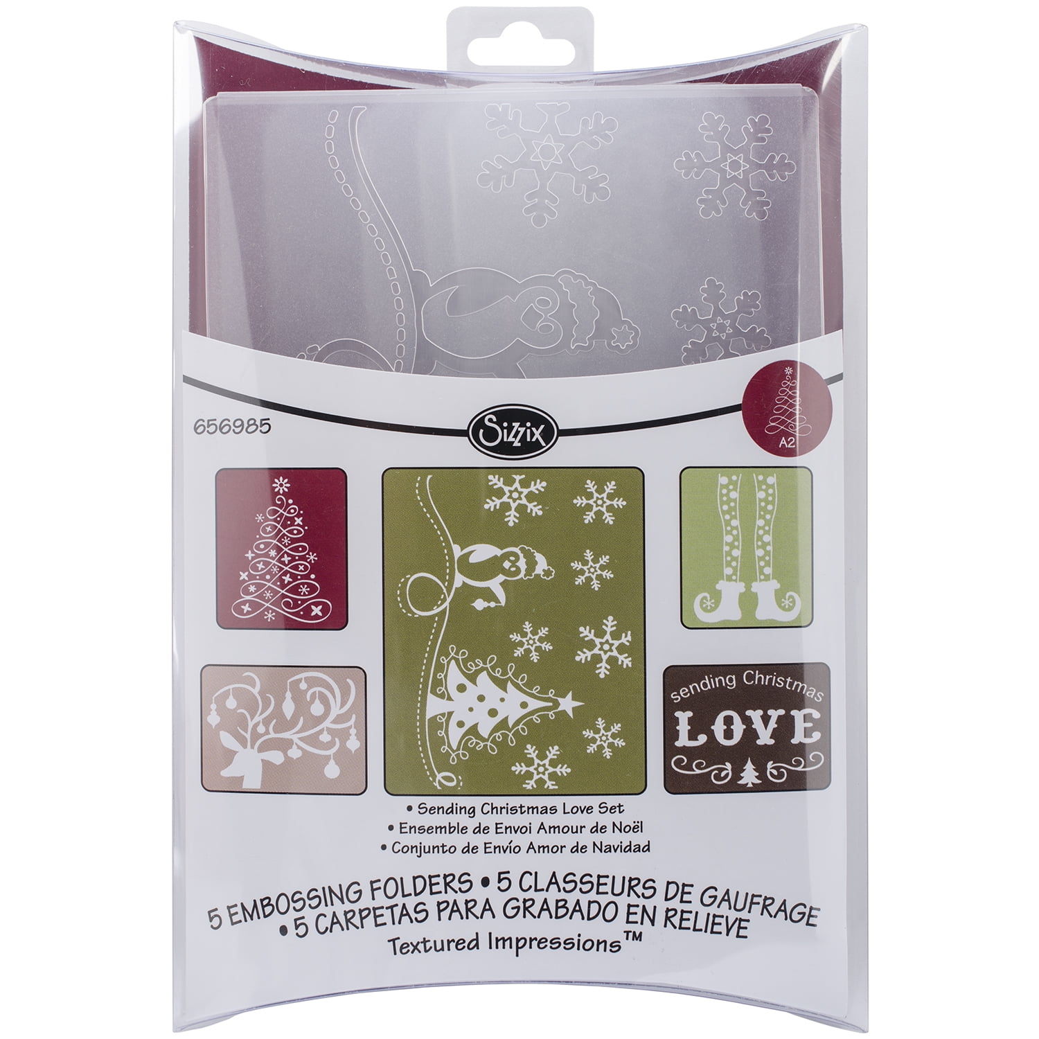 Sizzix Textured Impressions A2 Embossing Folders 5/PkgSending