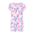 thumbnail image 4 of BLTIBY 2 Piece Sets for Women Summer Casual Cap Sleeve Lounge Matching Shorts Sets Printed Travel Vacation Outfits Pink S, 4 of 5