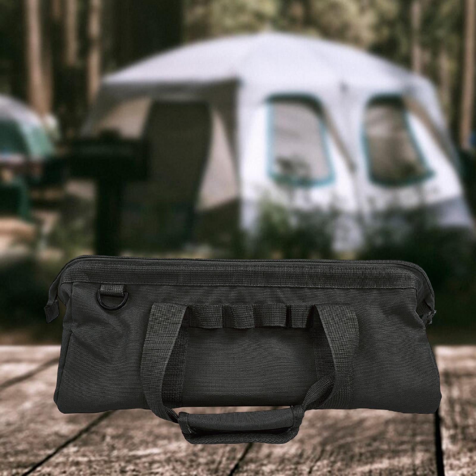 colaxi Tent Stakes Storage Bag Portable Camping Nail Bag for Outdoor Picnic Camping Black