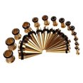 thumbnail image 1 of 28pc. Set Gold Ear Stretching Kit Plugs & Tapers Ion plated Gauges 12G - 0G, 1 of 1