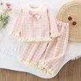thumbnail image 2 of NOLDARES Baby Girl Cute 2 Piece Clothing Set Long Sleeve Soft Sweatshirt and Elastic Waist Pants Print Outfits Clothes Fall Winter(Pink,2-3 Y), 2 of 5