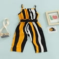 thumbnail image 4 of Combinaisons d'Été pour Filles Enfants Vêtements 2 Couleurs Sans Manches à Rayures Imprimées Combinaisons Pantalons avec Ceinture Rayure Rose 4-5 Ans, 4 of 7