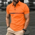 thumbnail image 3 of Men Polo Shirt Fashion Fun Letter Print Polo TShirt Casual Button Summer Breathable Business Clothing Mens Short Sleeve Polo Top, 3 of 6