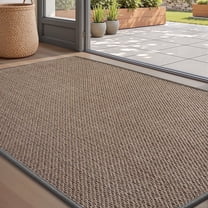 FEELHOME Door Mats for Inside 17"x30" Non Slip Rubber Welcome Mat for Inside Low-Profile Dirt Trapper Indoor Door Mats for Entryway Absorbent Washable Entry Rug Floor Mats Woven Braided Gray