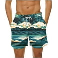 thumbnail image 2 of guisaled Swim Shorts For Men Mens Swim Shorts Quick Dry Elastic Waisted Swim Trunks Summer 7 Inch Beach Shorts Loose Fit Hawaii Graphic Boardshorts, 2 of 6