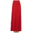 thumbnail image 2 of Made by Johnny Women's Solid Maxi Skirt with Elastic Waist Band XXXXL RED, 2 of 5