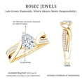 thumbnail image 6 of Rosec Jewels Pear Shaped Lab Diamond Engagement Ring - 0.6 Carat - EF-VS Quality Certified, 10K Yellow Gold, US 5.00, 6 of 7