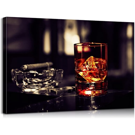 Aaheei Home Bar Cigar Whiskey Wine Themed Kitchen Pictures Alcohol Poster Speakeasy Cocktail Art Wall Decor for Dining Room