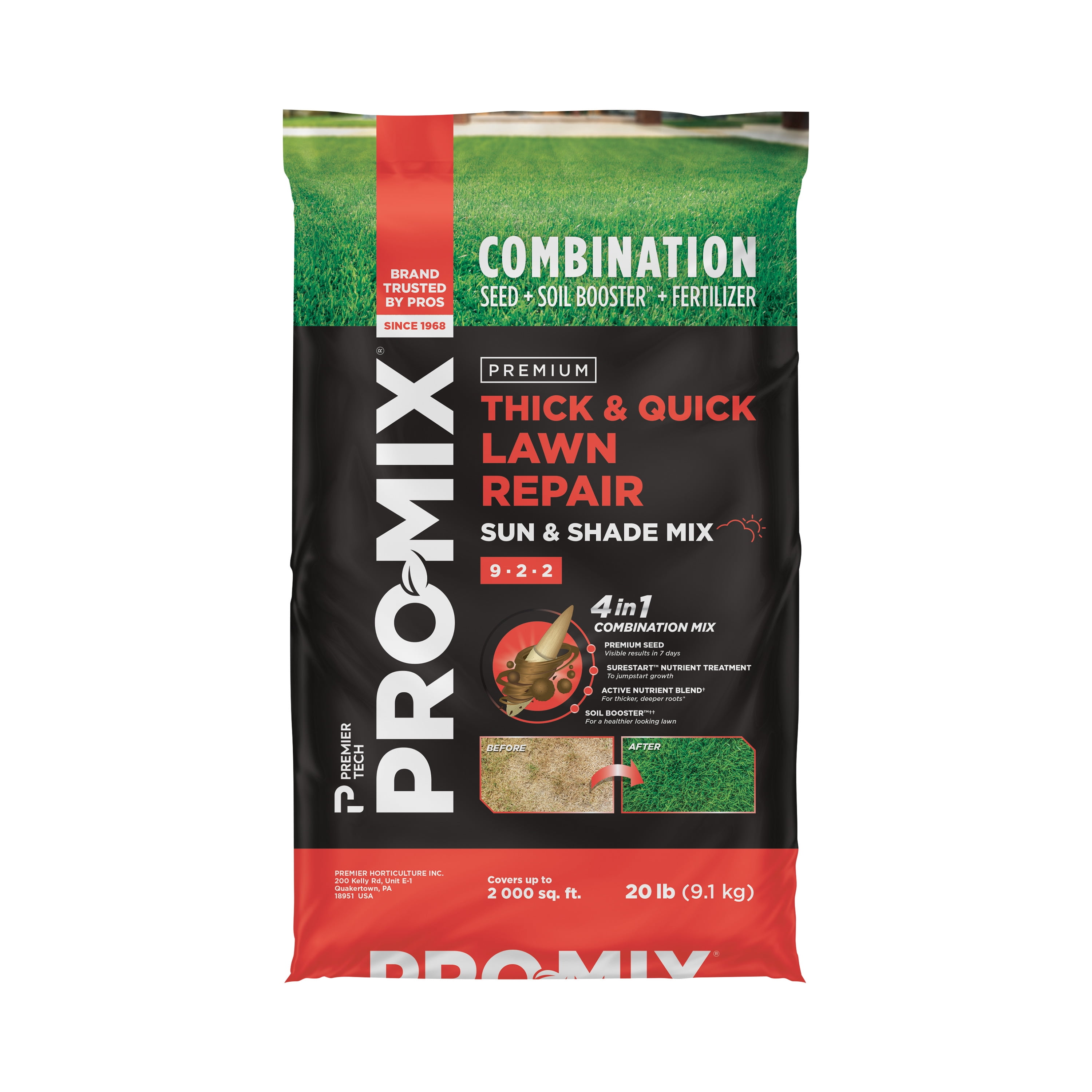 PRO-MIX Premium Thick & Quick Lawn Repair - 4 in 1 - 20LB