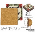 thumbnail image 4 of Inkdotpot Set of 6 Drink Coasters DecorativeNon,SlipCork Base4-inch Square PrintedCoastersEasy Clean- Quotes, 4 of 8