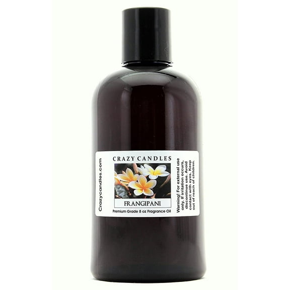Crazy Candles 8oz Frangipani 8 Fl Oz Bottle (237ml) Premium Grade Scented Fragrance Oil Made in USA