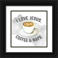 thumbnail image 1 of Talent, Kelley 12x12 Black Ornate Wood Framed with Double Matting Museum Art Print Titled - Jesus - Coffee - Naps, 1 of 4