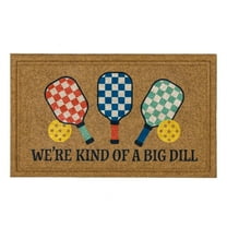 Mohawk Home We're Kind Of a Big Dill All Weather Low Pile Moisture Absorbant Doormat, Tan, 18" x 30"