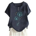 thumbnail image 1 of Camisas de Manga Corta para las Mujeres, Blusa de Botón de Impresión Casual con Cuello Redondo Hecha de Tela Suave Transpirable para Verano Primavera, Blusas de Manga Corta para las Mujeres, 1 of 4
