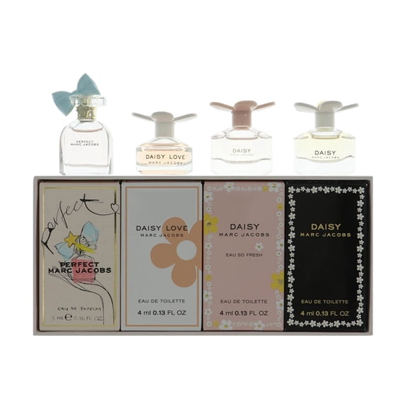 Marc Jacobs Marc Jacobs Daisy Miniatures Collection , 4 Pc Mini Gift Set 0.13oz Daisy Eau So Fresh EDT Splash, 0.13oz Daisy EDT Splash, 0.16oz Perfect EDP Splash, 0.13 Daisy Love EDT Splash