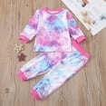 thumbnail image 2 of YuYuBao Toddler Girls Outfits Sets Long Sleeve Tie dye Print Tops And Jogger Pants Comfy Playwear Soft Kids Girls Two Piece Sports Tracksuits, 3-4 Years, 2 of 9
