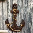 thumbnail image 3 of Rustic Wooden Anchor Nautical Themed with Rope Crosses Wall Art Decor, 3 of 6
