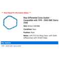 thumbnail image 2 of Rear Differential Cover Gasket - Compatible with 1999 - 2004 GMC Sierra 2500 2000 2001 2002 2003, 2 of 2