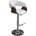 thumbnail image 1 of Banco Taburete Grupo Microtec MN1 Madera Ajustable Giratorio Piel Blanco Chapa Nogal, 1 of 3