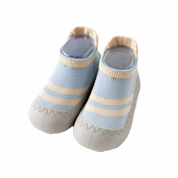Fesfesfes Breathable Mesh Baby Socks Shoes Spring/Summer Soft-Sole Toddler Shoes,Flat Non-Slip Design for Boys and Girls Comfort Support(Blue,3-7 Months)