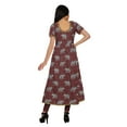 thumbnail image 4 of Moomaya Short Sleeve Kurta Printed Women Front Slit Kurti Summer Clothing, 4 of 6