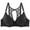 Black, variant on Women's Balconette Bra Plus Size Lace Sexy Wirefree Padded Push Up Demi Bras Seamless Back Support T-Shirt Brassiere