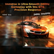 KOORUI 25 FHD Gaming Monitor, 240Hz 1080p Curved Monitor, Adaptive G-Sync, New, G2511XC