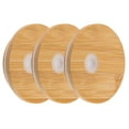 thumbnail image 4 of HOMEMAXS 3Pcs Jar Lid with Straw Hole Reusable Bamboo Jar Covers, 4 of 8