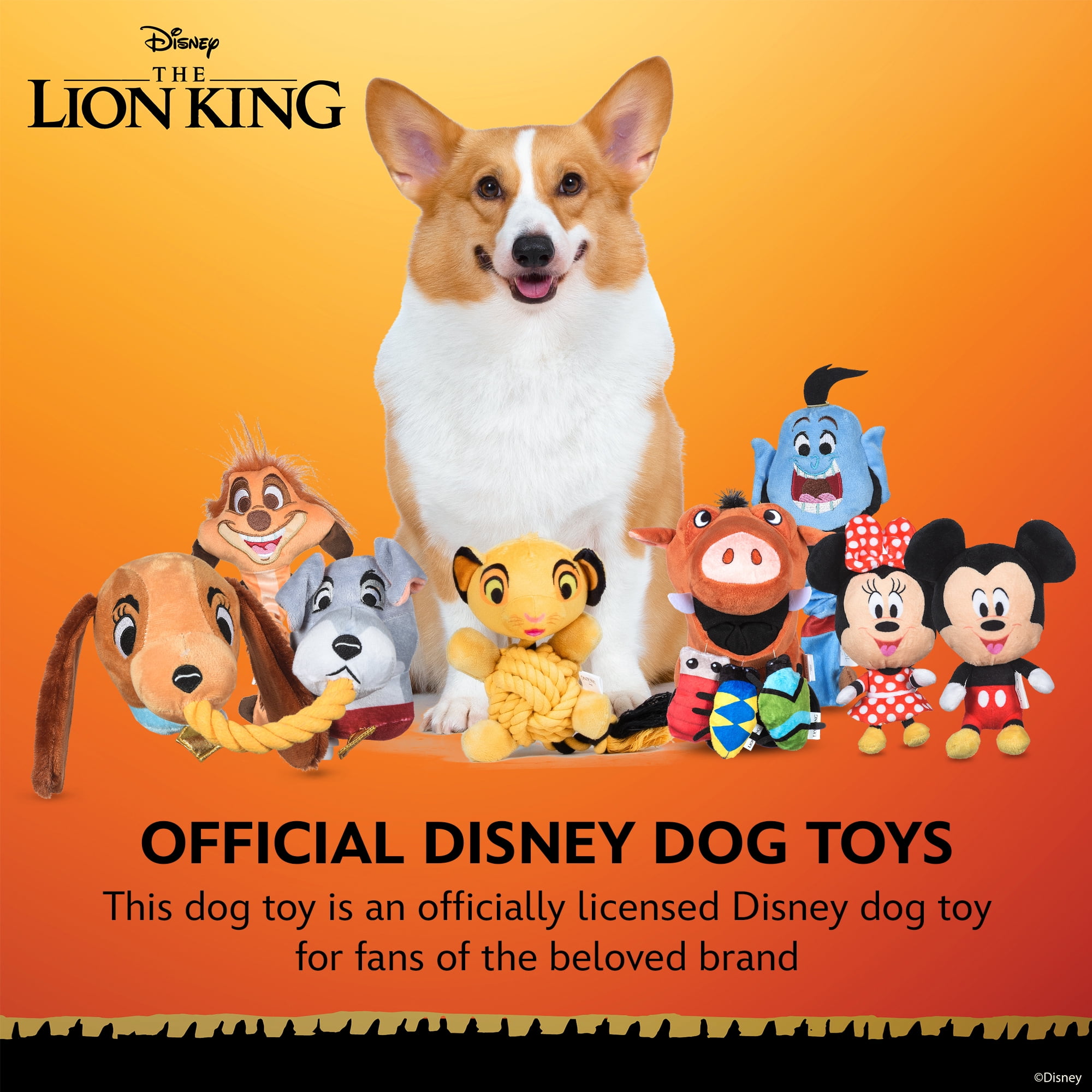 DISNEY 100 THE LION KING: Pumba & Bugs Plush Burrow Pet Toy-9in