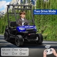 thumbnail image 3 of 24V 2 Seater Kids Ride on Car, 4WD Golf Cart with Parent Remote Control, 4x4 Motors Ride on Truck with Roof, Toddler Electric Vehicle with Storage Box, Foot Pedal, Music Player, Lights, Horn, Blue, 3 of 9