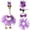 #4-Purple【X Midi Skirt, 1x Crown, 1x Bow Tie, 1x Sunglasses】, variant on Porch Goose Princess Costume Set, Rose Red Purple Blue Tutu Skirt Crown Sunglasses, -inch Statue Birthday Party Decorative Prop, Topliu