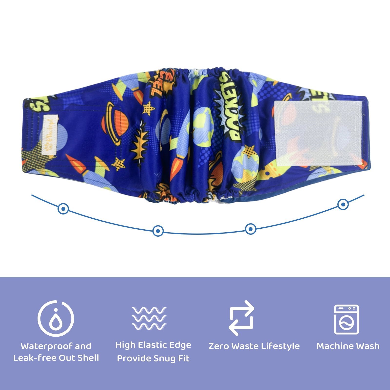 BLIWINPT Dog Belly Bands for Male Dogs Premium Washable Doggy Diapers Washable Dogs Belly Bands with Cute Patterns 5packs (XXL, 21” - 27” Waist)