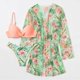 thumbnail image 2 of Gibobby Conjunto de traje de baño de bikini Traje de baño para mujer Cubrirse Sexy Frente abierto Bikini de playa Traje de baño Kimono Cubrir Ropa de pla(Naranja,M), 2 of 4