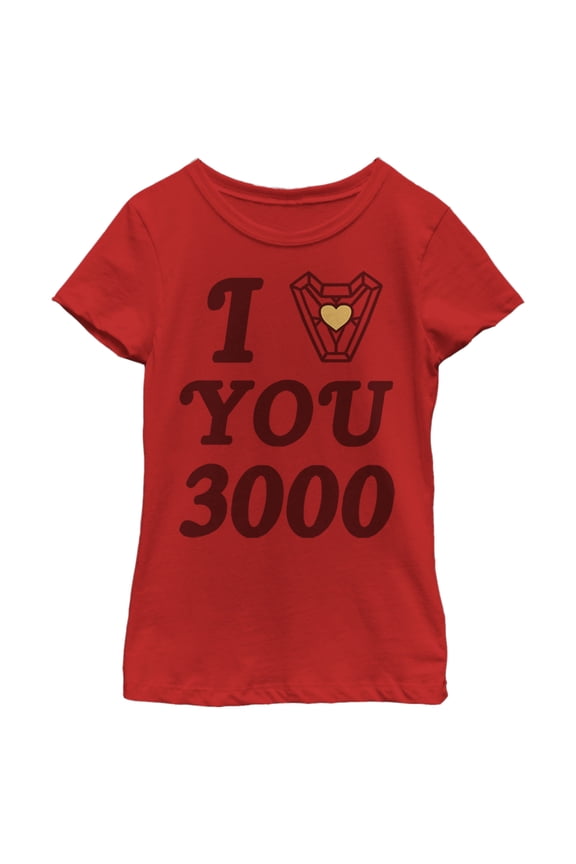 Girl's Marvel Avengers Endgame 3000 Love Graphic Tee Red Medium