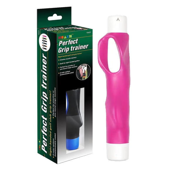 Golf Grip Trainer Attachment - Improves Hand Positioning, Attaches to Most Clubs (Driver-Wedge), Compact (Fits Golf Bag), Durable , for Indoor/Outdoor Practice