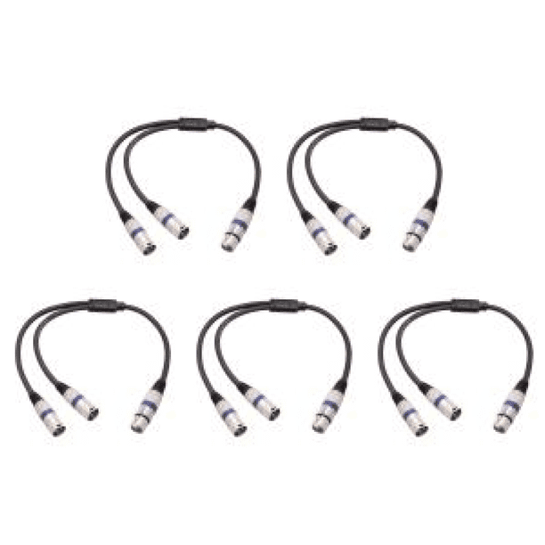 Cable XLR de 3 pines de 50 cm hembra a macho con reducción de ruido de micrófono azul