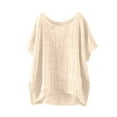 thumbnail image 2 of Womens Linen Tops Lightweight Linen Blouses For Women 3/4 Sleeve Crewneck Shirts Peasant Blouse Gauze Shirts Oversized Linen Shirts For Women Cotton Boho Tops Summer Linen Tops Beige L, 2 of 8