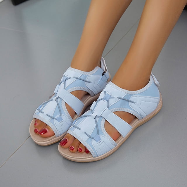Sandalias romanas de playa con punta abierta, transpirables, ligeras, informales, retro, para mujer Wmkox8yii nm1041