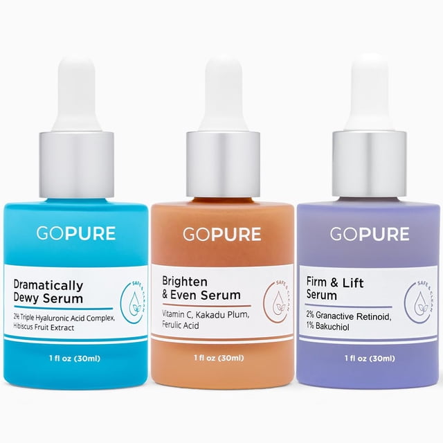 Serum Trio Set GoPure Power Radiant con vitamina C y ácido hialurónico